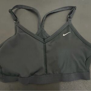 Nike Black Racerback Sports Bra with White Swoosh